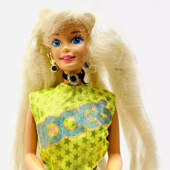 MATTEL BARBIE Doll Long Blonde Hair Blue Eyes One Piece Outfit 12" - Picture 2 of 11